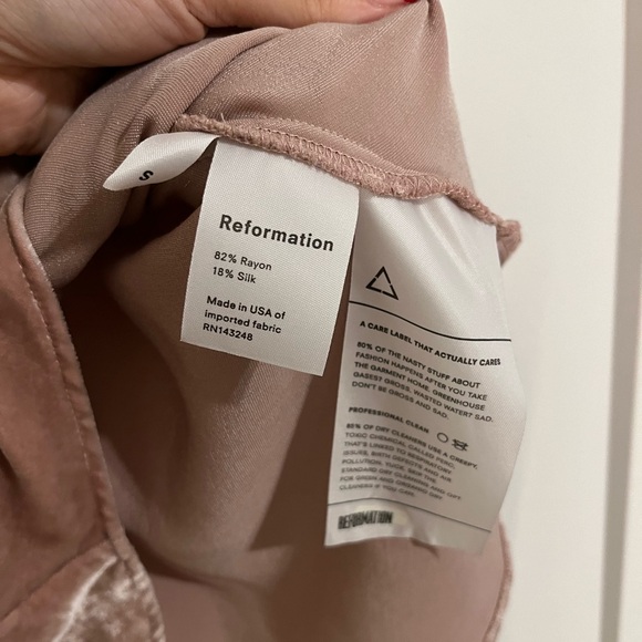 Reformation Pink Velvet Tank Top - Picture 3 of 7